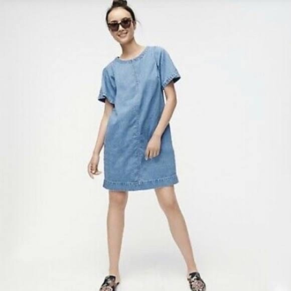 J. Crew Shift Denim Dress - Picture 1 of 7